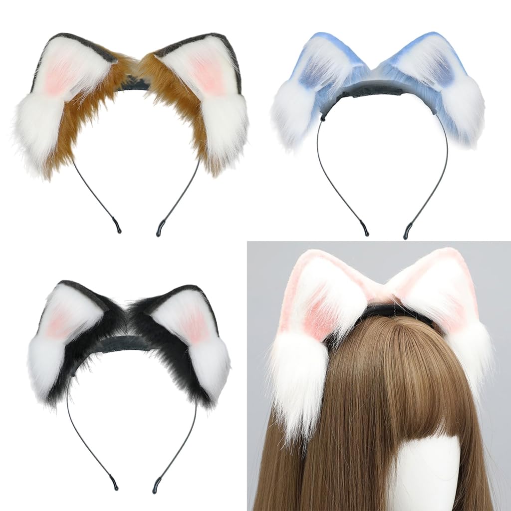 Cerchietto con orecchie staccabili, accessorio per capelli in peluche, accessorio per feste e appassionati di costumi di Halloween e cosplay