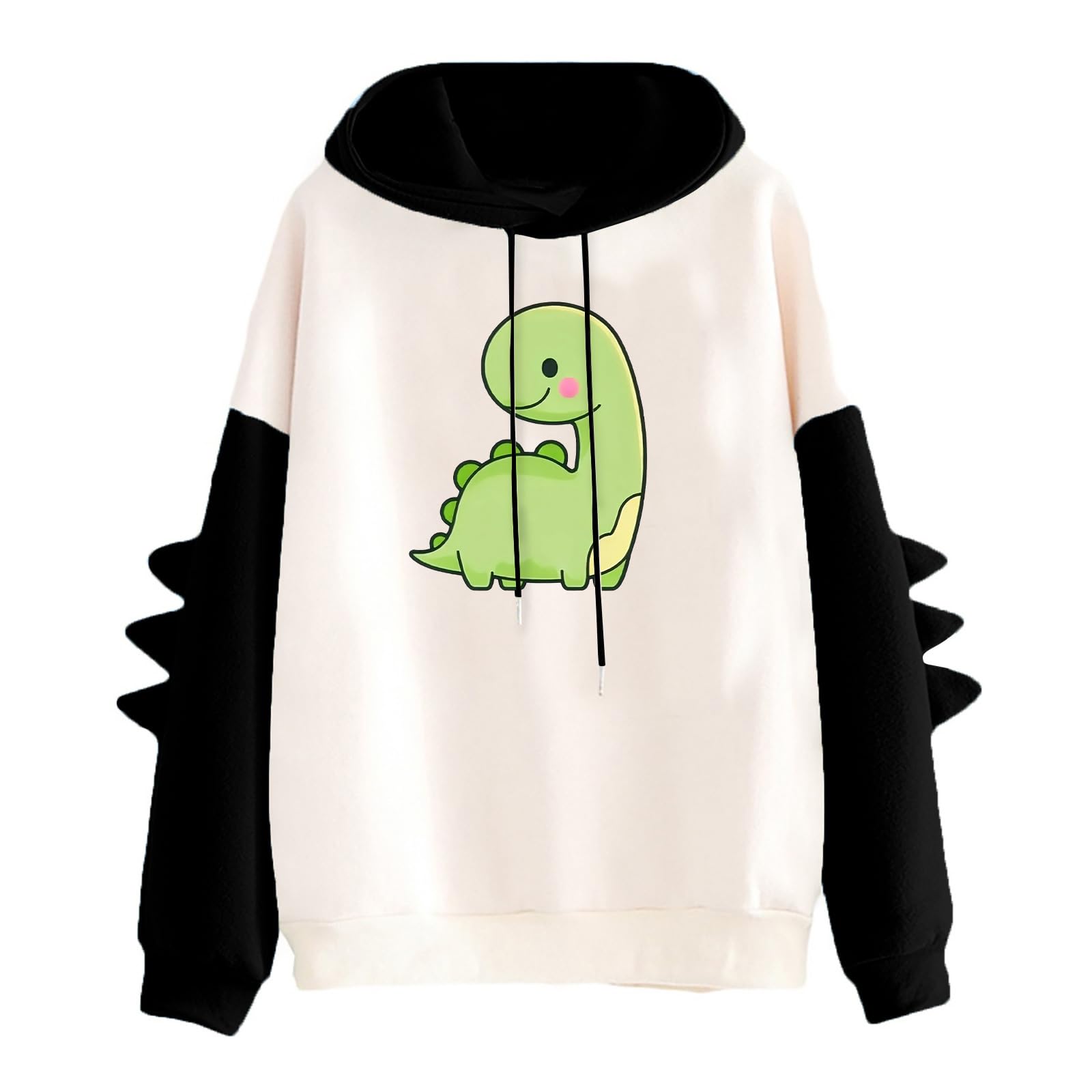 SOOUICKER Women's Dinosaur Spike Hoodie - 7D Sleeve Horns, Cute
