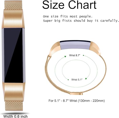 Miniatura 3 de VANCLE Correas compatibles con Fitbit Alta HR Band  Fitbit Alta Band para mujeres y hombres, correa de malla de acero inoxidable transpirable con