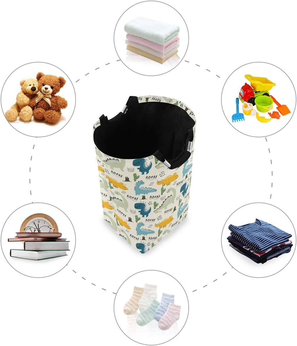 Mnsruu Childish Dinosaur Laundry Hamper Storage Bin Large Collapsible Storage Basket Kids Laundry Bag for Home Bedroom Nursery Room¡ - Image 5