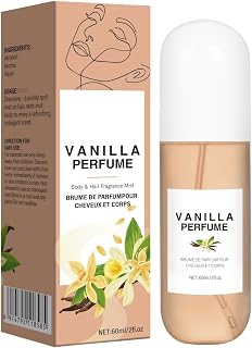 Vanilla Hair and Body Spray, Long Lasting Fragrance Mist for Skin, Travel Size Perfume Spray Valentines Day Charming Gifts for Women Girls 60 ml