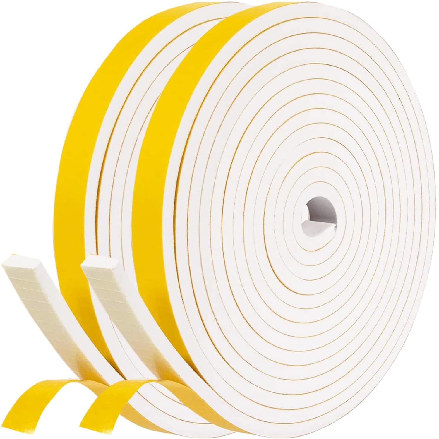 Draught Draft Excluder for Doors Windows, Weather Stripping Sealing Tape, 10mm (W) x 6mm (D) / 6m (L) Self-Adhesive Foam Seal Tape, Rubber Insulation Soundproofing Dustproof Waterproof