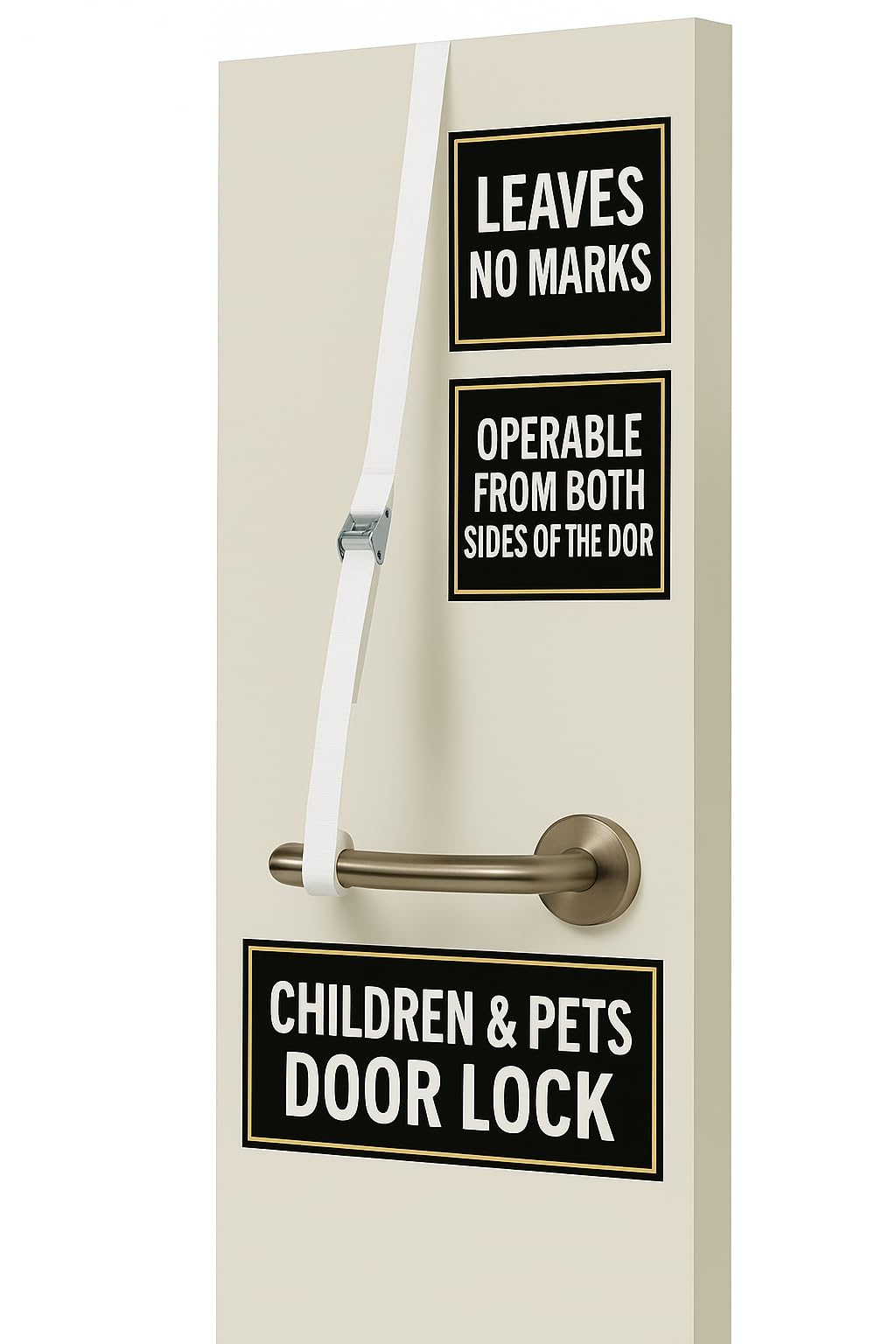 Seguridad Puertas Niños y Mascotas, Cerrojo Puerta Interior Sin Agujeros, Pestillo Doble Uso, No Deja Marcas en la Puerta, Ideal para Seguridad y Privacidad Ambos Lados de la Puerta