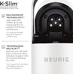 Cafetière à dosette K-Cup Keurig K-Slim à portion unique, avec commandes simples par bouton-poussoir et technologie MultiStream, Blanc