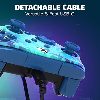 PDP REMATCH XBOX WIRED Controller GLITCH GREEN for Xbox Series X|S, Xbox One, Officially Licensed