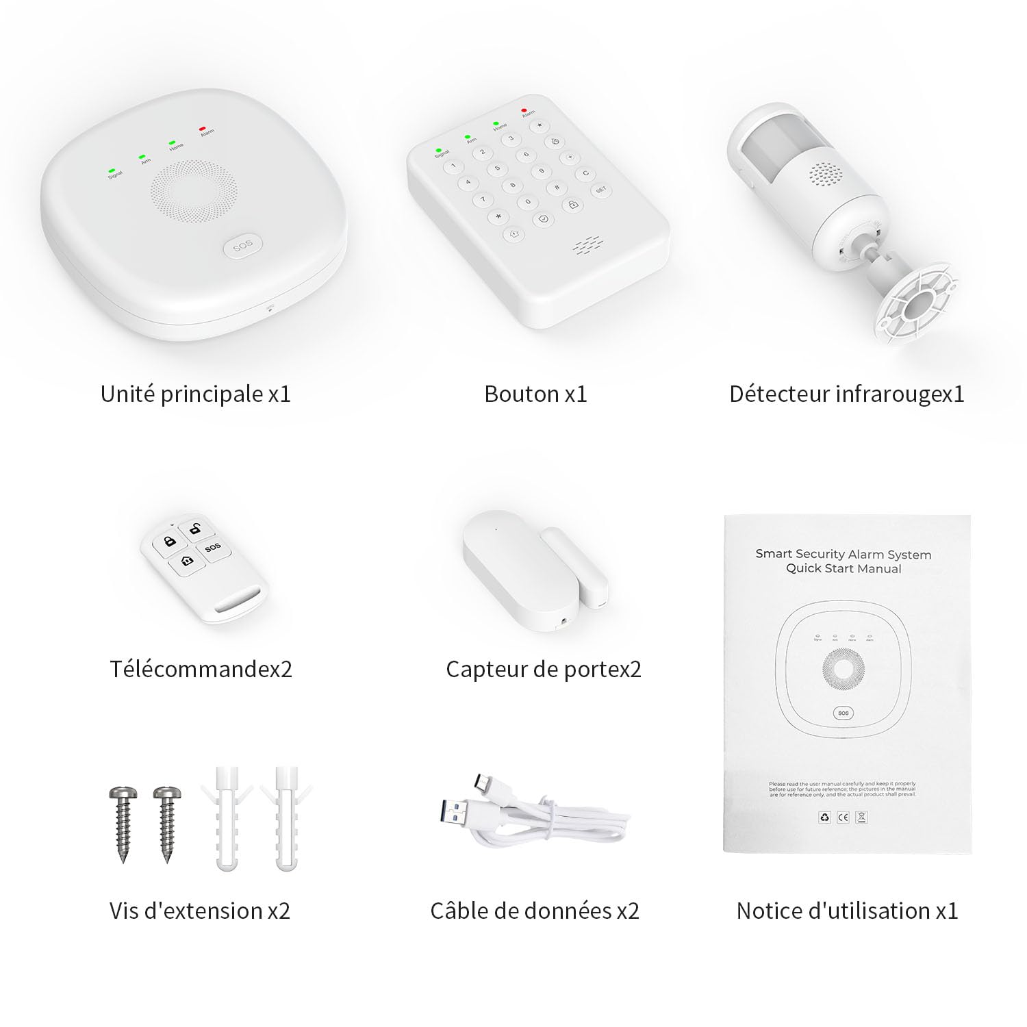PGST Alarmanlage Haus,GSM 4G/WLAN Funk-Sicherheitsanlage mit Tür-/Fenstersensoren, Bewegungsmelder,Tuya-App Sofortalarm, kompatibel mit Alexa und Google Assistant