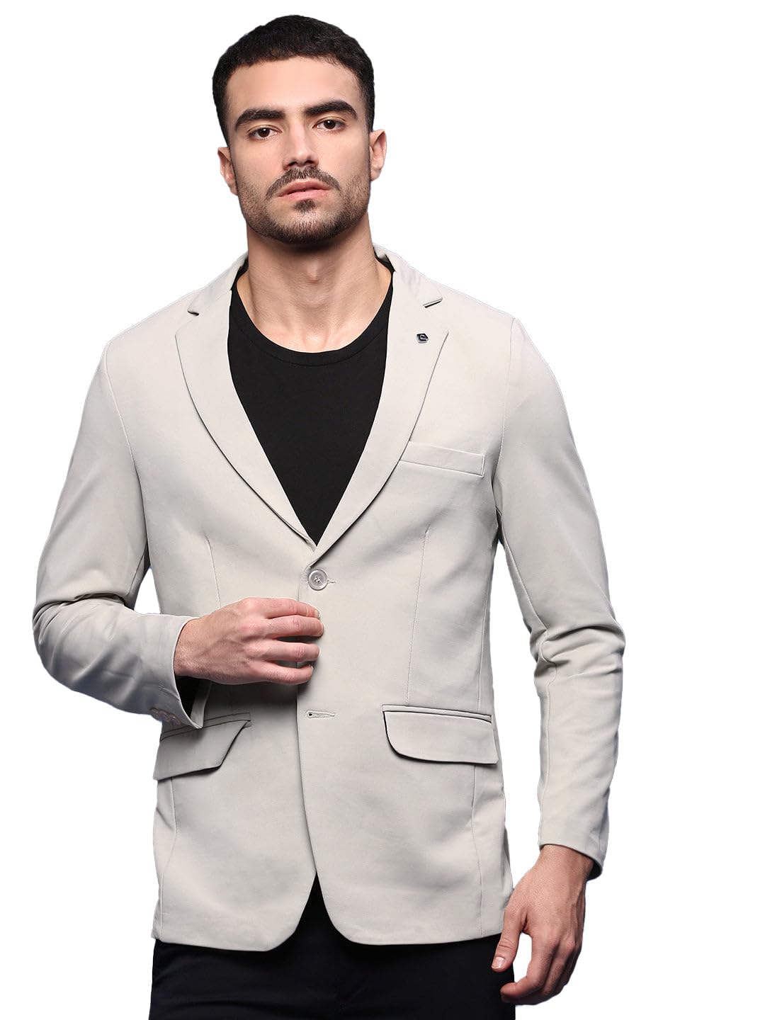 showoffff Men Solid Single Breasted Formal Blazer | Notched Lapel Full Sleeves Cotton Blazer for Mens | Slim Fit Regular Length Blazer for Men's-picture-14