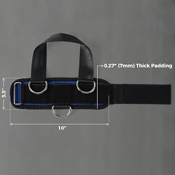 RitFit Kickback Ankle Straps Padded Ankle Strap for Cable Machine,Strong Hook and Loop,Reinforced 3 D-Ring, Adjustable Comfort fit Neoprene - Premium Ankle Cuffs to Enhance Abs, Glute & Leg Workouts