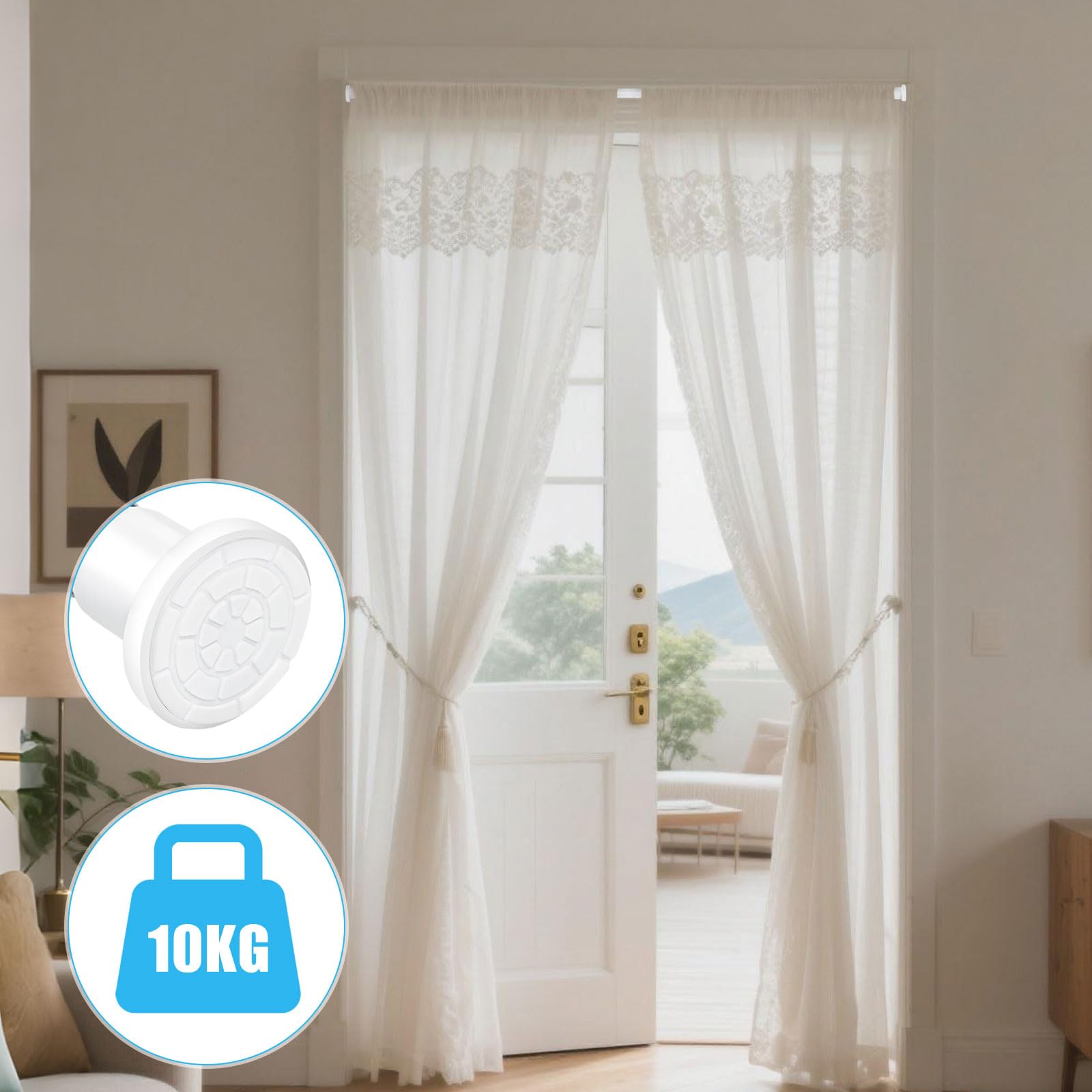 No Drill Adjustable Shower Rail, Stainless Steel Tension Curtain Rod 71-165cm (28-65") - Image 3