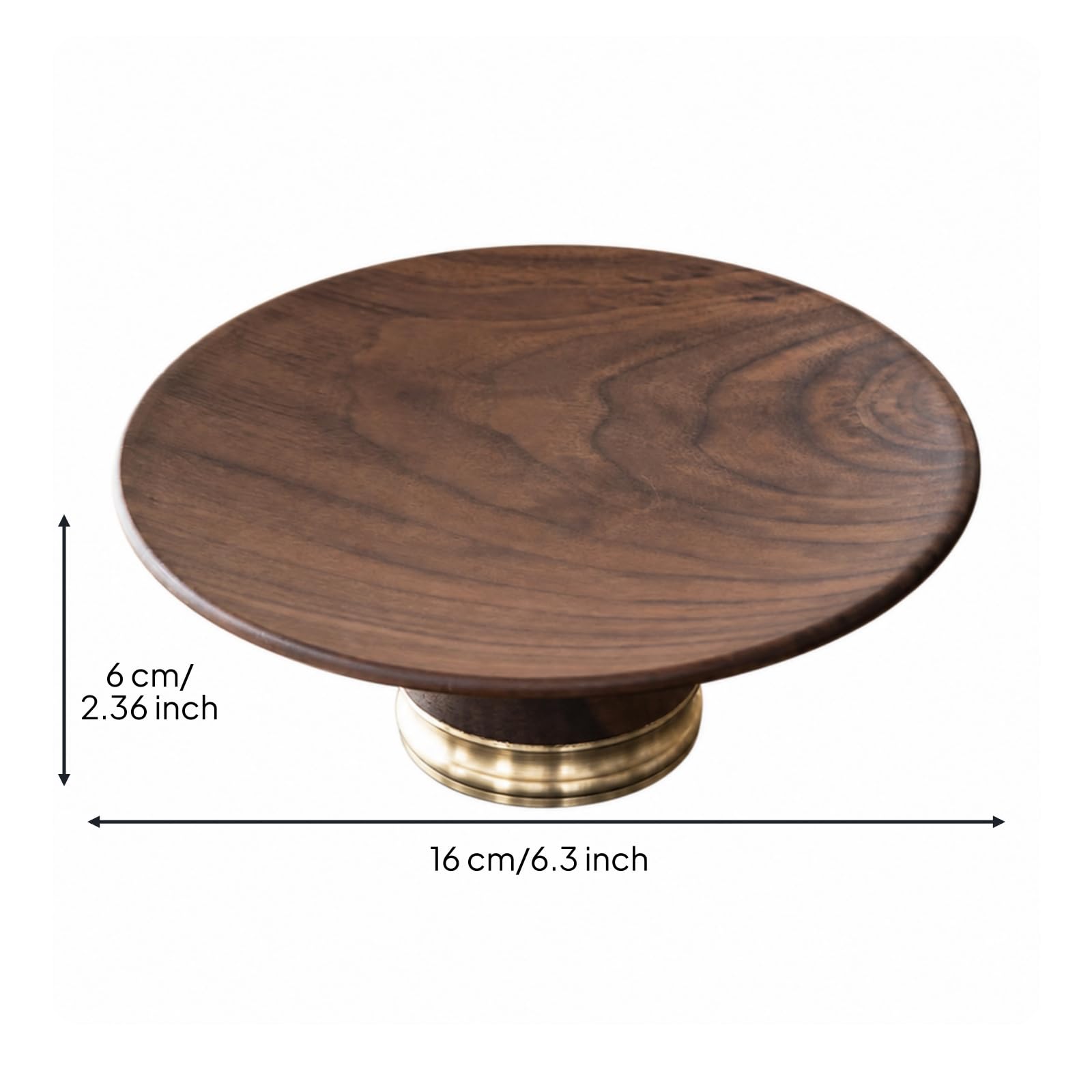 Qianly Plato Redondo Madera Tono Oscuro con Fuente Frutas Madera Tono Oscuro Compacta Bandeja Multiusos para Recepciones, M