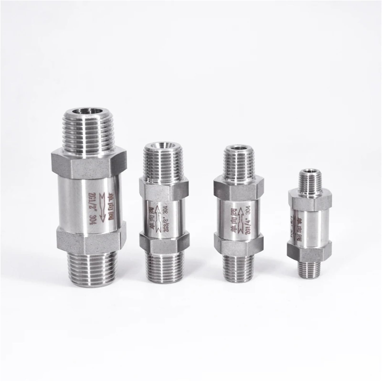 Clapet anti-retour 1/8 évite le reflux d'eau en tuyauterie acier inox 304