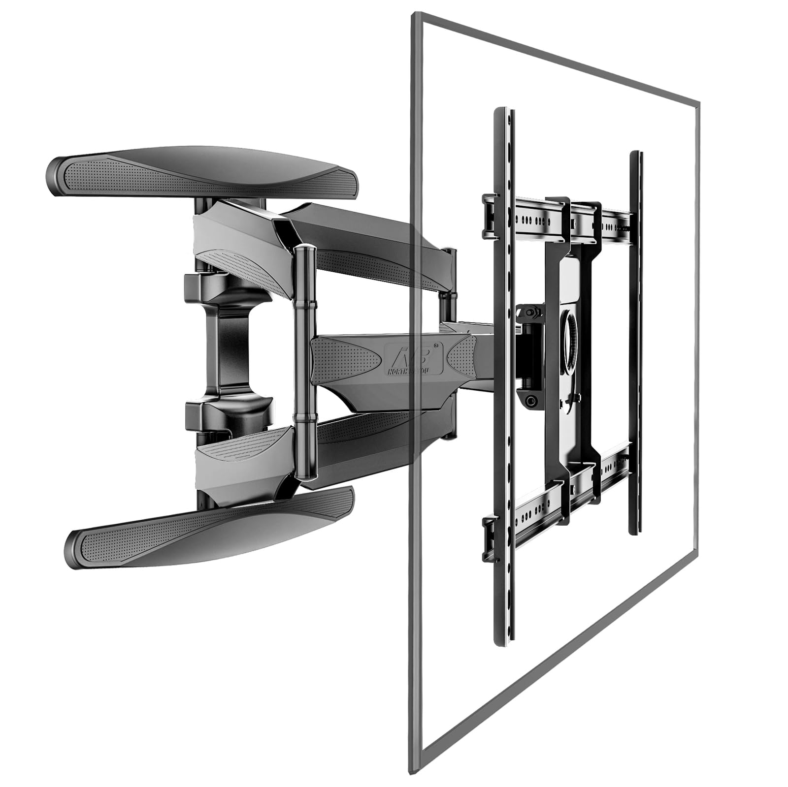 Grande supporto da parete per TV da 55 a 85 cm, orientabile e inclinabile, fissaggio a parete per TV di due bracci, VESA Max di 600 x 400 mm, con capacità di carico fino a 68,2 kg