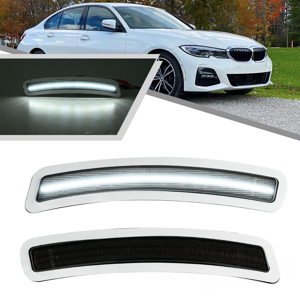 Amazon | ホワイトLEDフロントバンパーリフレクターサイドマーカー