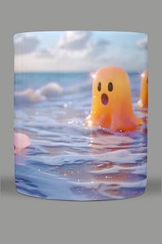 Sevimli Hayaletler Temalı Kupa, 330 ml, Beyaz, Seramik FIZELLO-MUG-621-cute-ghost FIZELLO-MUG-621-cute-ghost