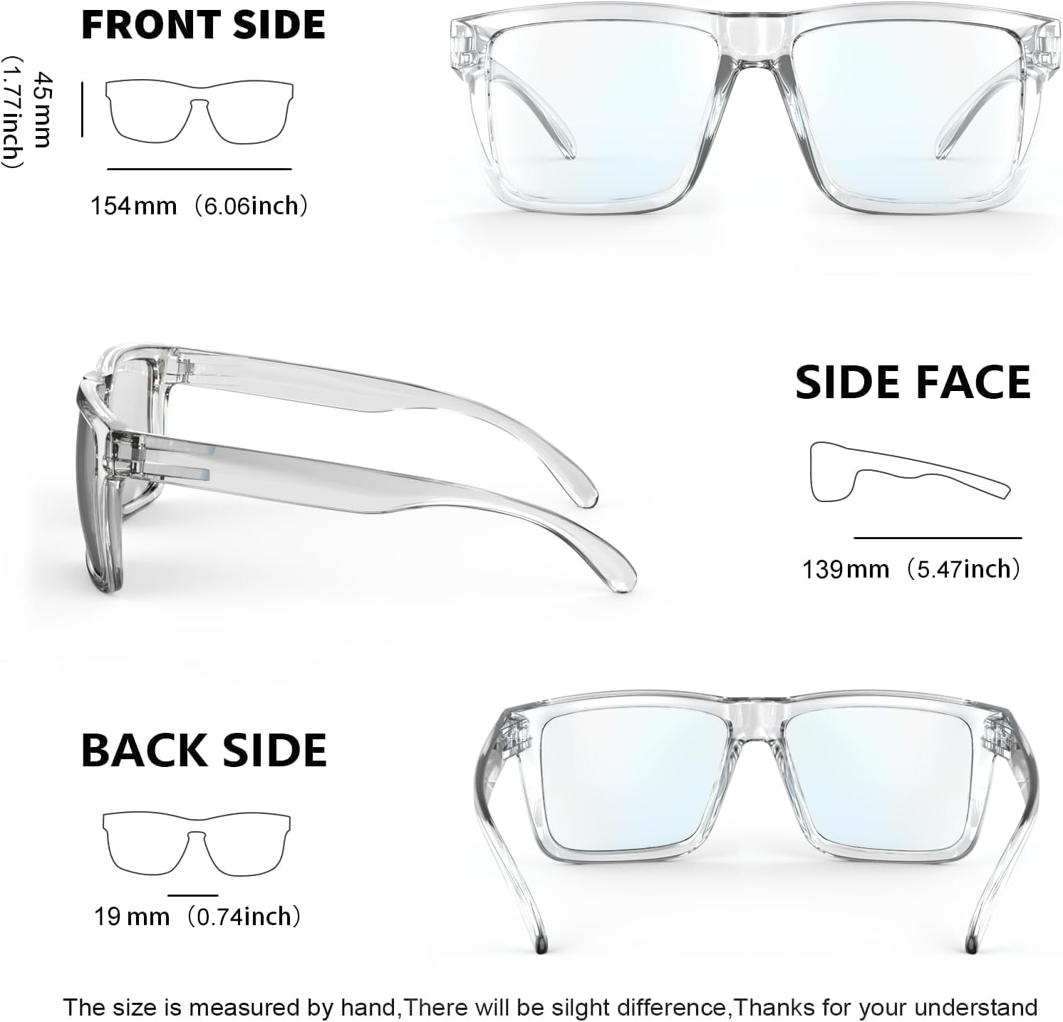 MAXJULI Blue Light Glasses XXL Size Double Extra Large Z87 for Big Wide Heads Men 8228 - Image 4