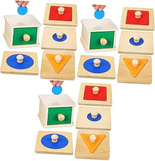 TOYANDONA 6 Conjuntos De Caixa De Moedas Brinquedos De Coordenação Mão-Olho Quebra-Cabeças Geométricos Placas Cor Bola Gota Brinquedo Classificação Empilhamento Blocos Montessori Matemática