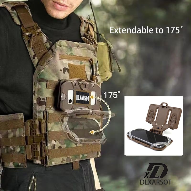 CMAIR4U Taktische Westen Handyhalterung, MOLLE Halterung, Universal Brust Telefonboard Träger, faltbares Navigationsbrett, für Outdoor, Paintball, Airsoft, Jagd, Spiel (CP