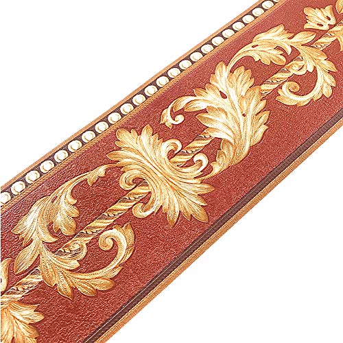 Simplemuji 3D Self Adhesive Orange Flower Waterproof Wallpaper Border Peel And Stick For Bathroom Kitchen Counter Top Tiles Sticker,4 Inch By 16.5 Feet #TOP3