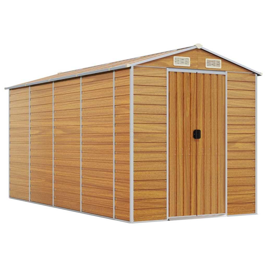 Caseta para electrodomésticos, 191 x 385 x 198 cm, acero galvanizado, color marrón claro