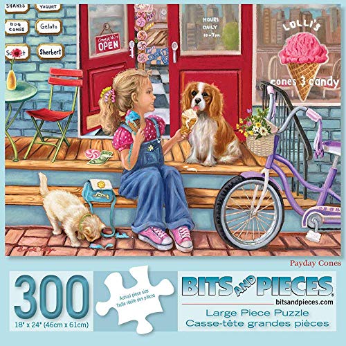 Rompecabezas de 300 piezas para adultos 'Pay Day Cones' de Bits and Pieces, ilustración veraniega de Brooke Faulder, tamaño final 18" x 24" miniatura 1
