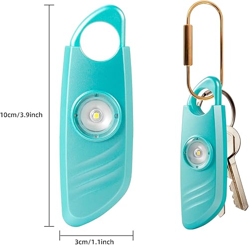 Miniatura 3 de Alarma personal de seguridad azul, paquete de 2 unidades, alarma personal de sonido seguro para viajes, sirena extra fuerte de 140 db, luz