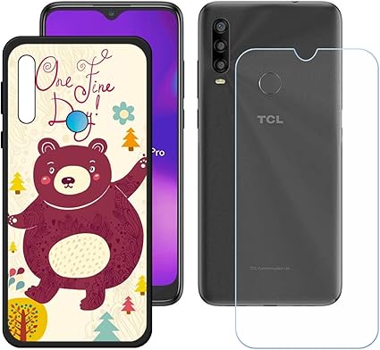 LMLQSZ Capa de TPU para TCL L10 Lite + vidro temperado HD, capa traseira  protetora de