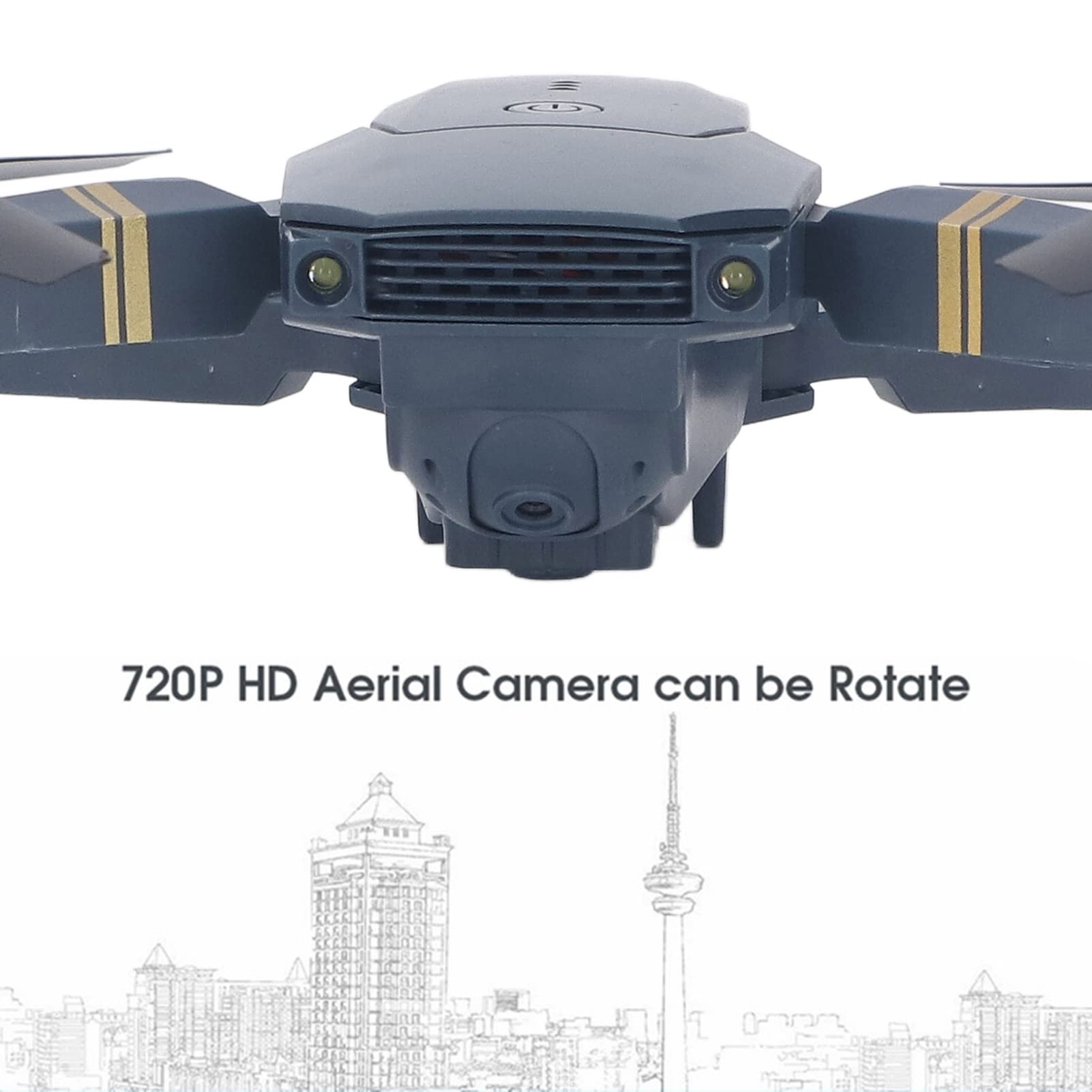 Potensic WIFI Drone, RC FPV Mini Drone, z kamerą lotniczą 720P HD, Składanym Quadcopterem z Obracającym się o 360 ° Trybem Bezgłowym, dla Dzieci, Dorosłych