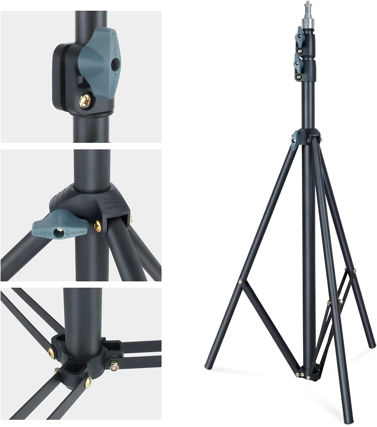 LINCO Lincostore Zenith 7 feet/225cm Photo Studio Light Stands Set of Two with Photography Studio AC Fire-Resistant Socket E26/E27 Mini Cirrus for Umbrella Head softbox Head