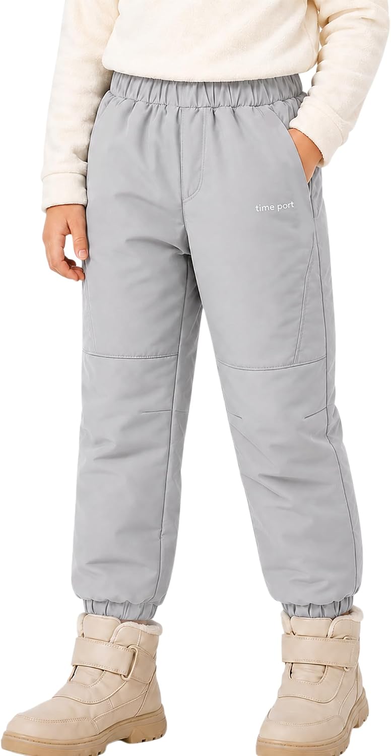 Boys Girls Winter Snow Pants Fleece Lined Windproof Trousers 3-13Y