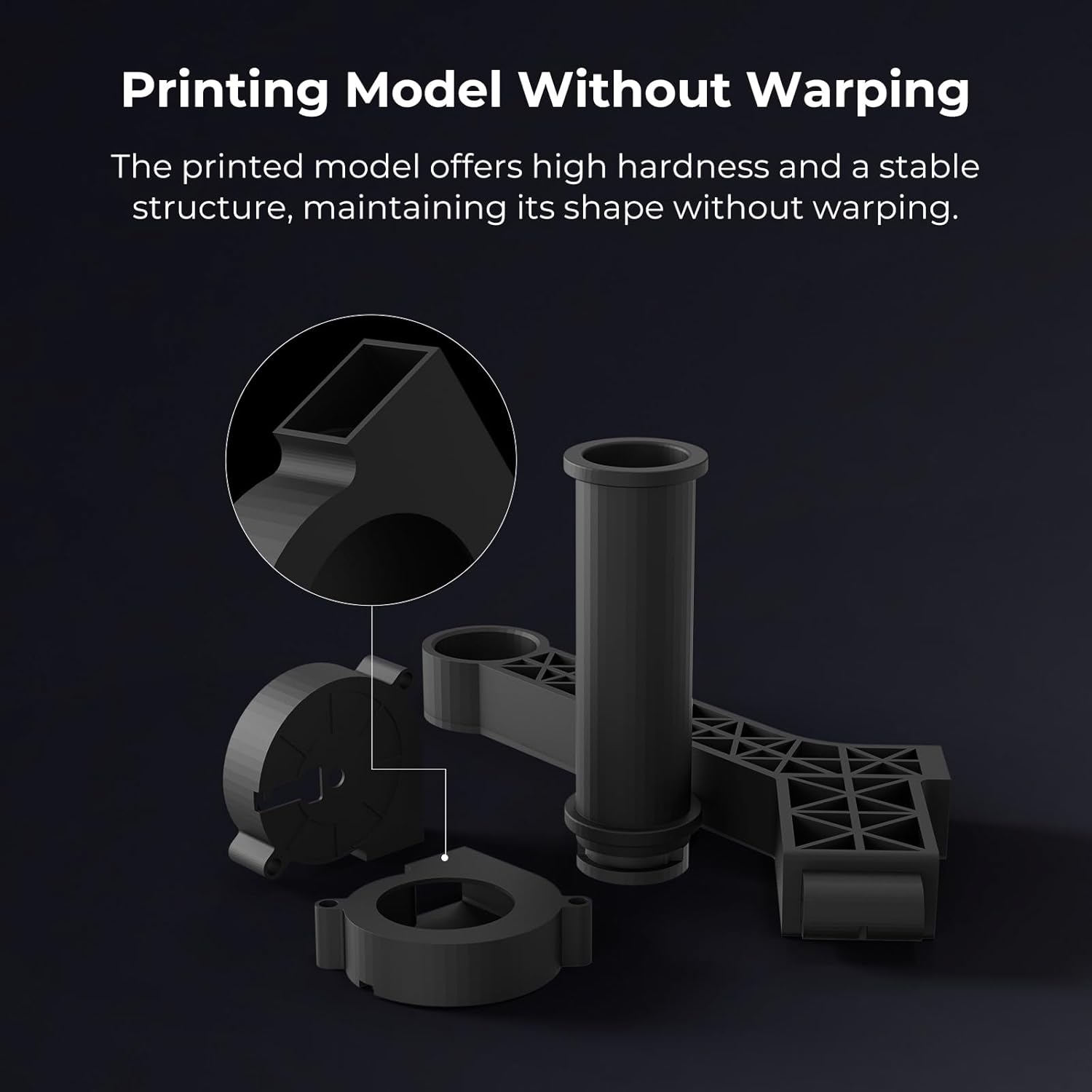 Creality PLA Filament 1.75mm Carbon-Black, 3D Printer Filament 1kg (2.2lbs) Spool, High Toughness & Warp-Free, Dimensional Precision ±0.03mm, Printing Filament for All FDM 3D Printers