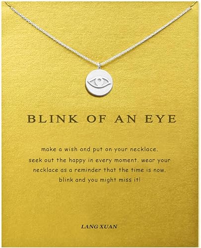 Lang Xuan Collar con brújula, de amistad, dije con mariposa de la buena suerte, incluye tarjeta de regalo con mensaje, para mujeres y niñas