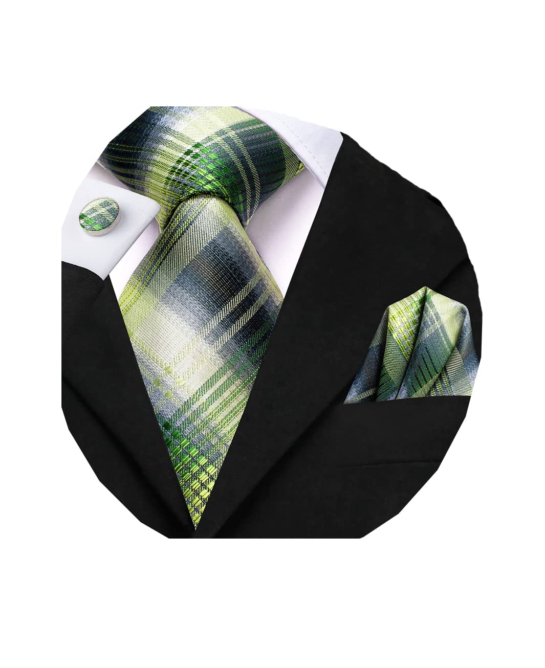 Dubulle Lot - Juego de 3 corbatas clásicas de seda para hombre, diseño de cachemira, con bolsillo cuadrado, caja de regalo, varios juegos