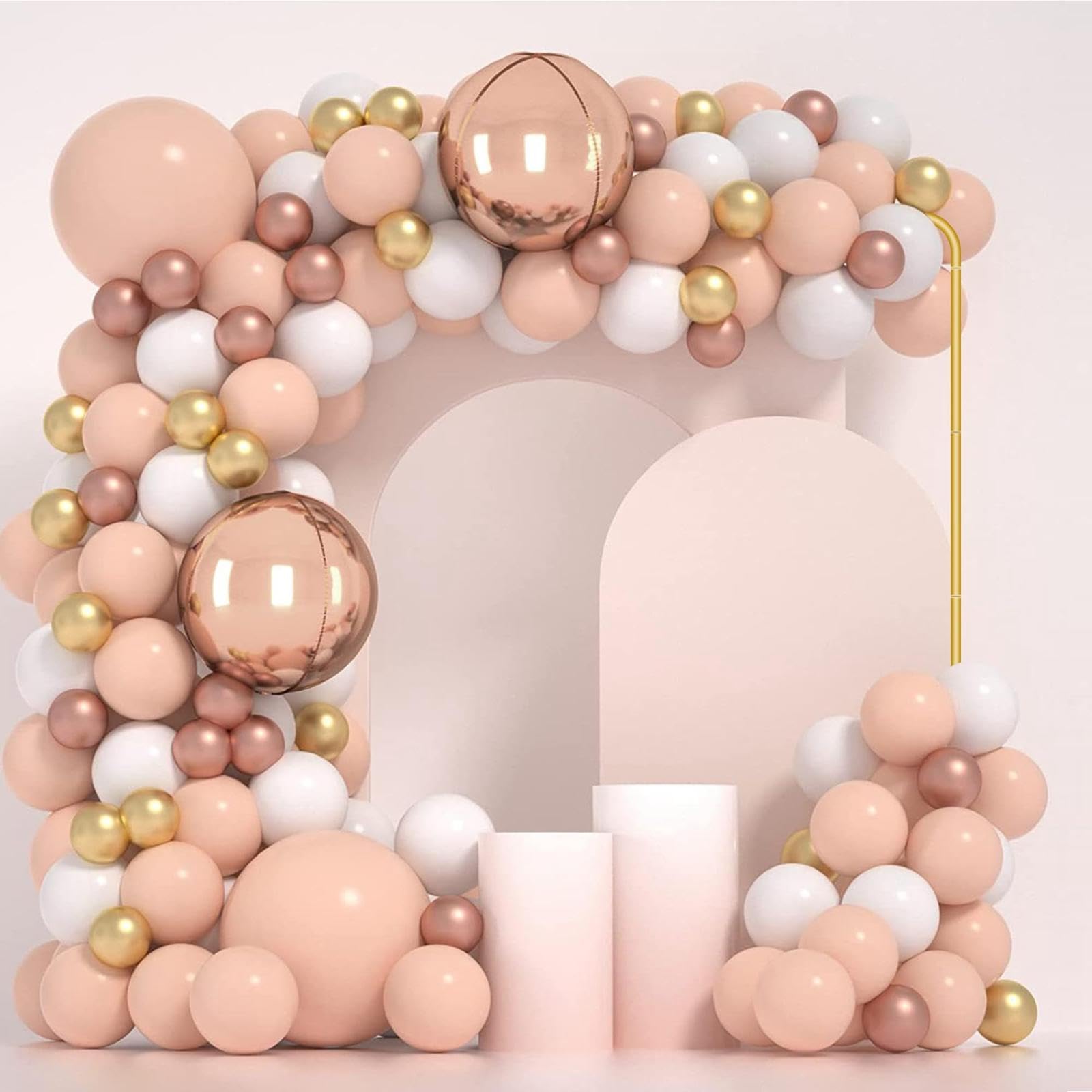 Qianly Arco Nuziale in Ferro Quadrato da Riutilizzare Supporto per Palloncini con Base Stabile Facile da Montare Ornamento per Decorazioni Adatto a Feste di, 180x180 Cm
