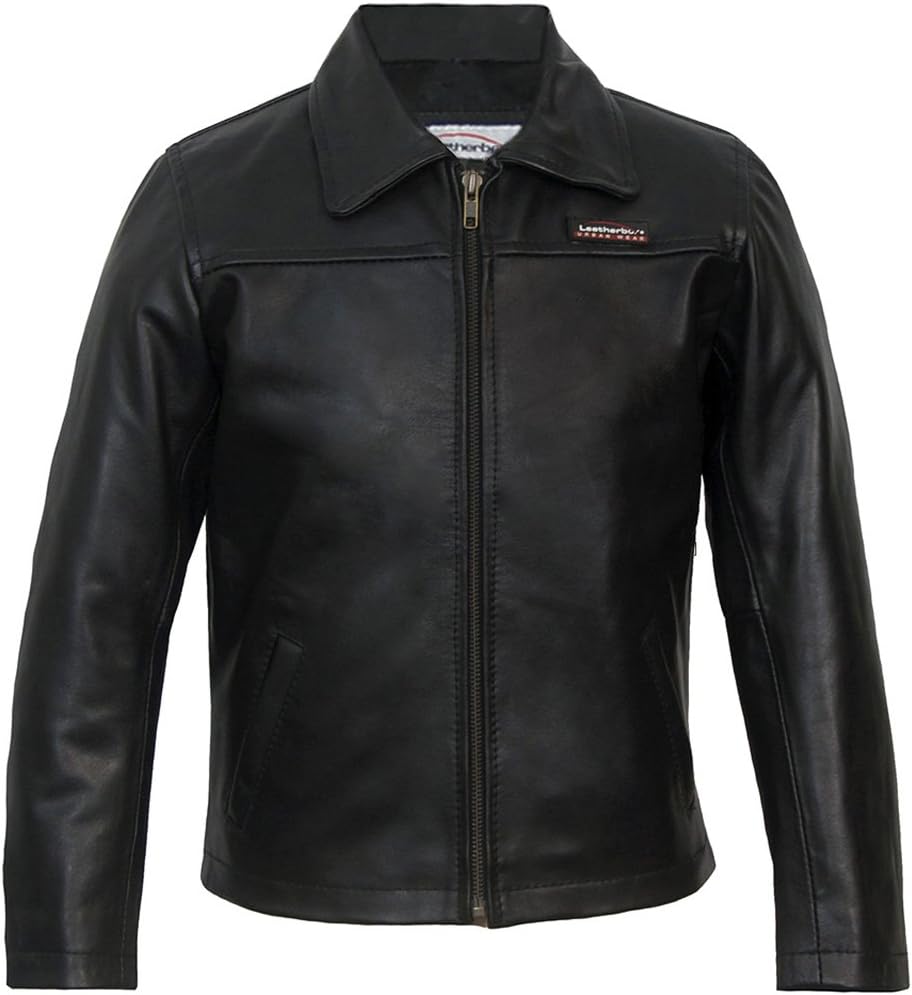 Childrens Black Leather Jacket Classic