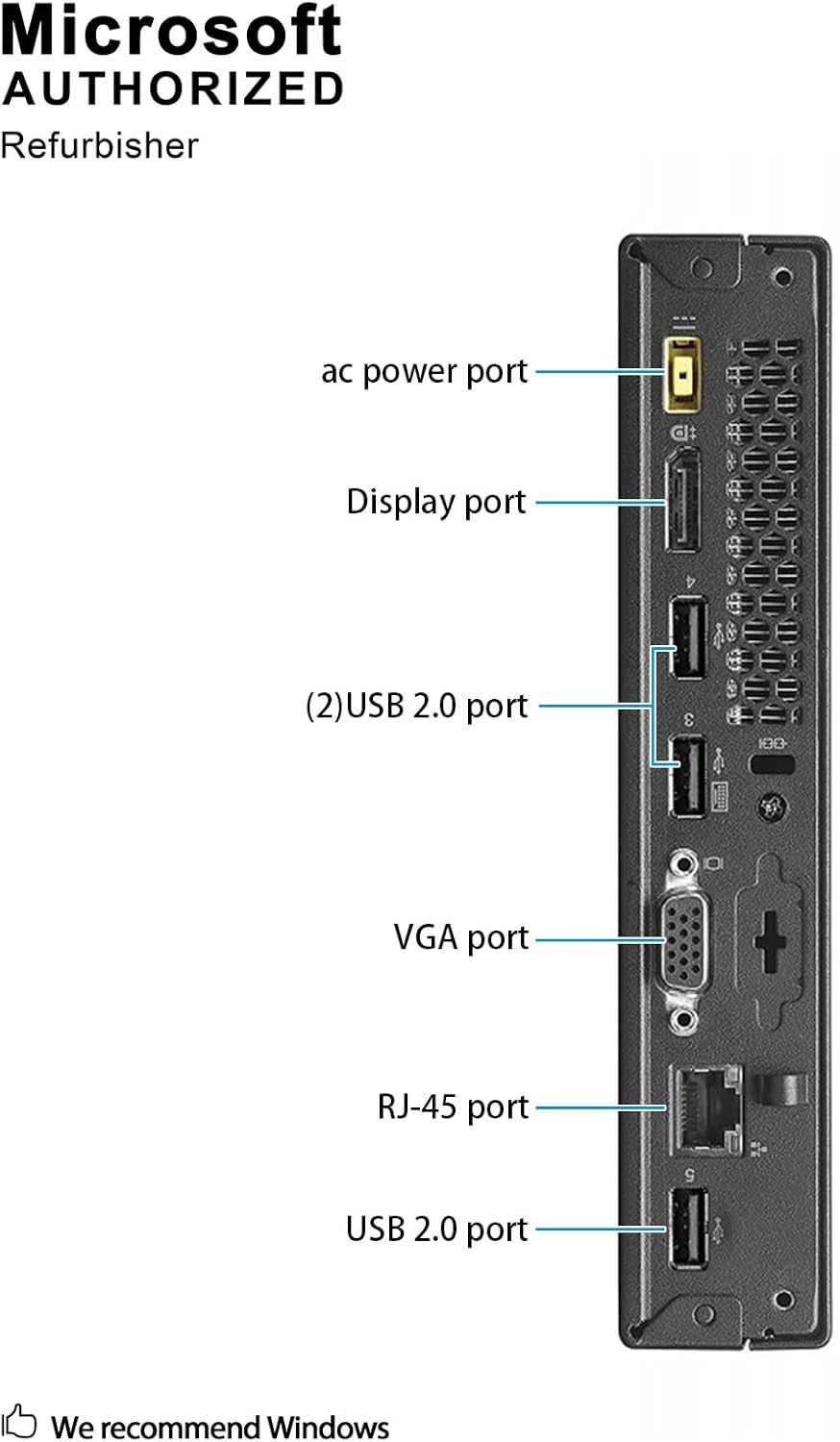 lenovo Think Center M73 Tiny Desktop PC, Intel Core I5-4570T 2.9GHz up to 3.6GHz, 8GB RAM, 240GB SSD, WIFI, BT 4.0, HDMI, USB 3.0, VGA, DP port, W10P64 (Renewed)