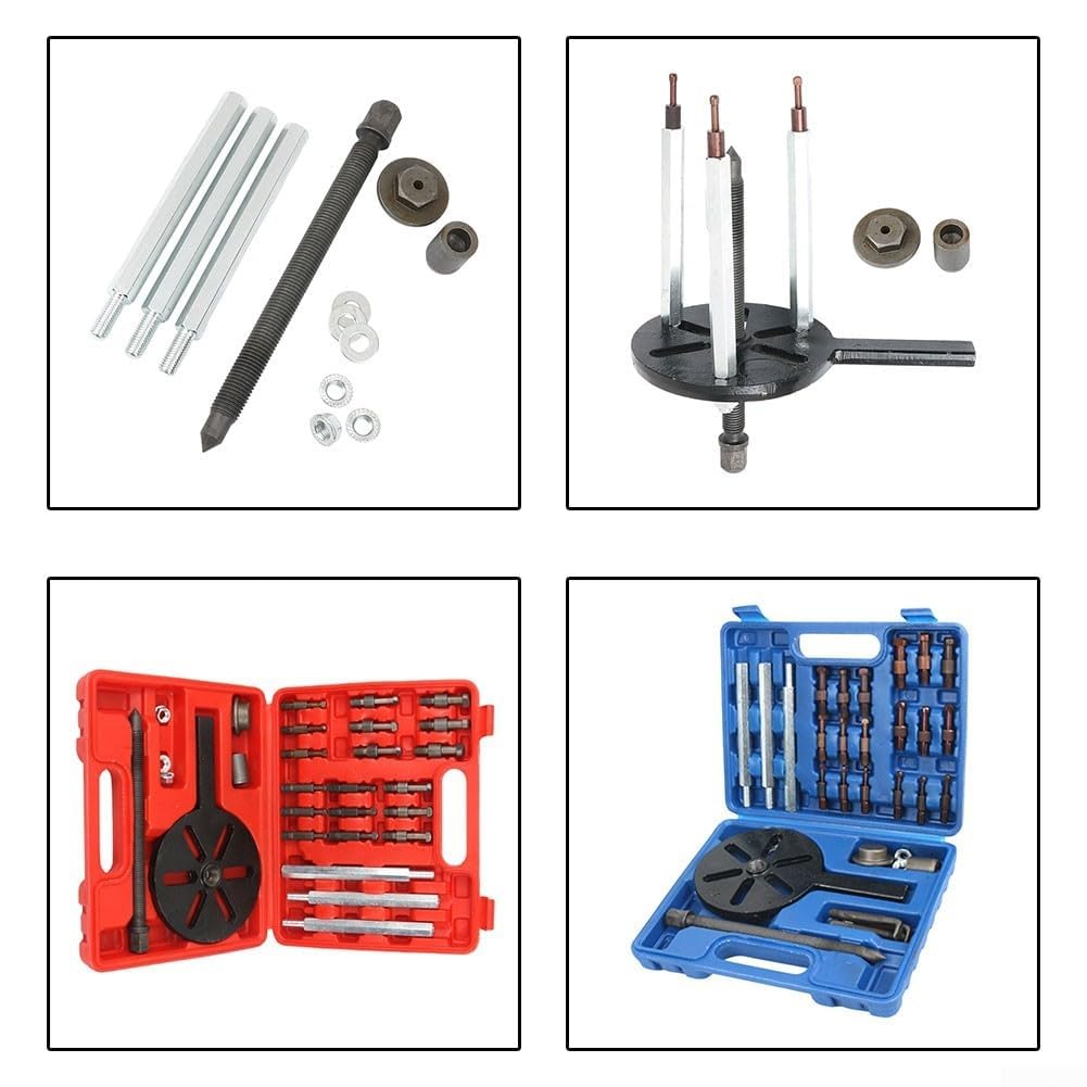 QOXEZY Set di 6 estrattori per cuscinetti con estrattore a 3 ganasce, utensili in acciaio al cromo vanadio forgiato per misure da 6005 a 6310, sistema di bloccaggio rapido con custodia portatile