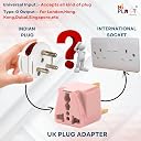 Hi-Plasst (Pack of 2) UK Adapter Plug - Type G Adapter - Perfect for Laptop, Camera, Chargers || UK Adapter for Indian Pins, India to Dubai, Hong Kong, UAE gallery image