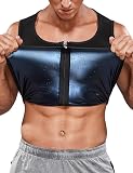 SHAPERIN Sweat Vest for Men Zipper Sauna Vest Tank Top, Mens Waist Trainer Body Slimming Workout Bod
