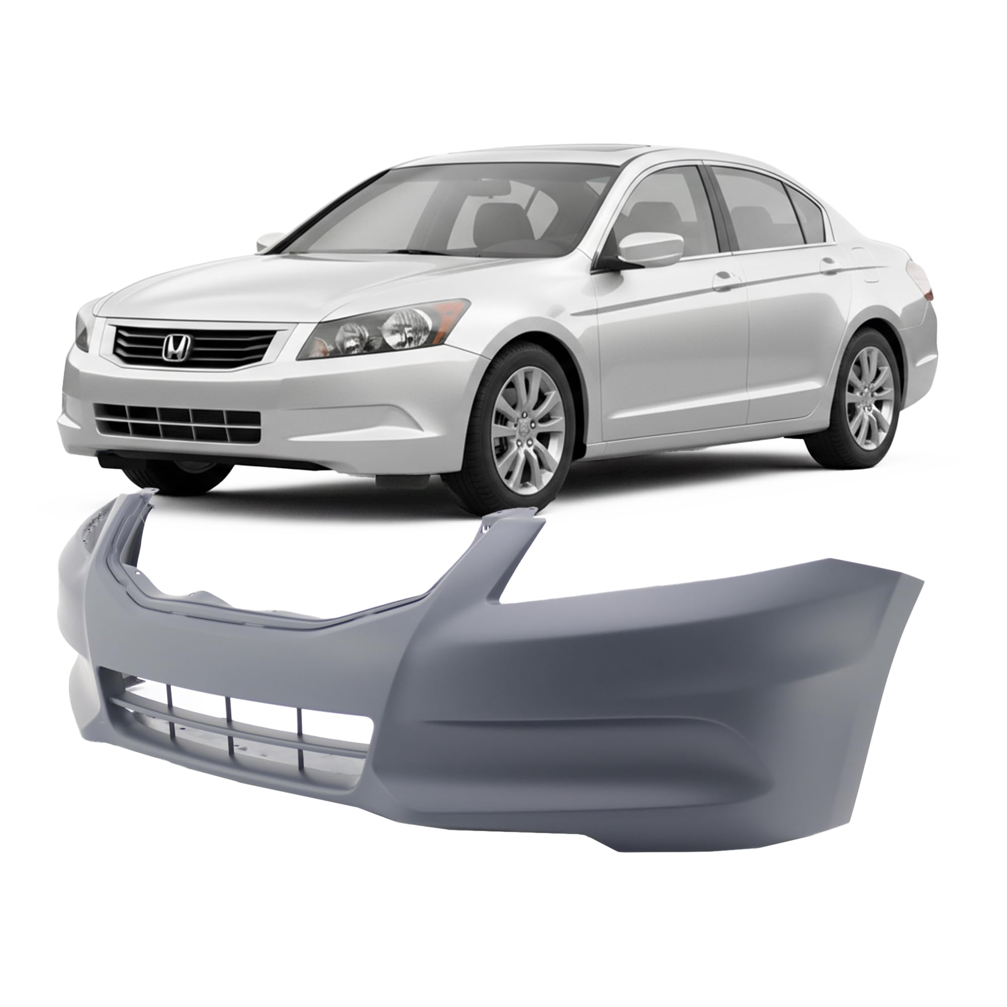 FitParts Compatible with Front Bumper Cover Fascia 2011-2012 Honda Accord Sedan EX-L EX LX-P LX SE Sedan 11-12. New Primed Without Sensor Holes. HO1000278 04711TA0A91ZZ
