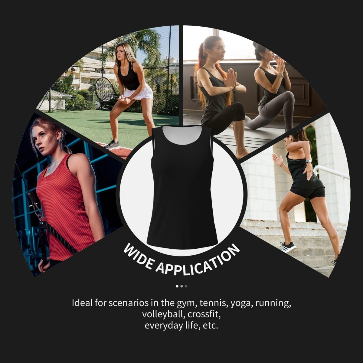Women's Custom Sleeveless Workout Scoop Neck Tank Personalized Tank Tops for Running Yoga Hiking Gym Outdoor