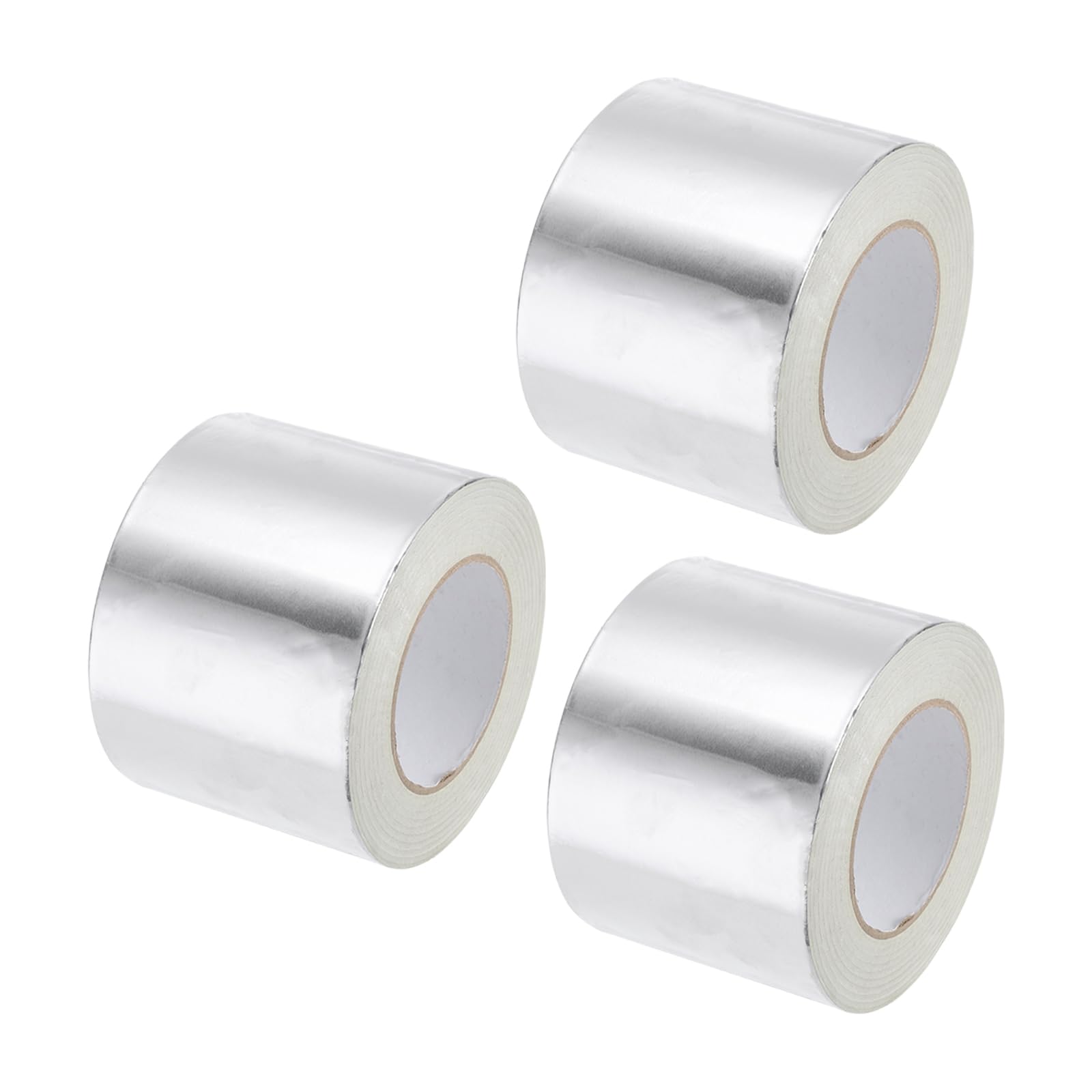 QUARKZMAN Cinta de Aluminio de 4 Pulgadas x 55 Yardas Plateada para Alta Temperatura, para HVAC, Sellado, Parchado de Conductos de Aire Frío y Caliente, 3 Piezas