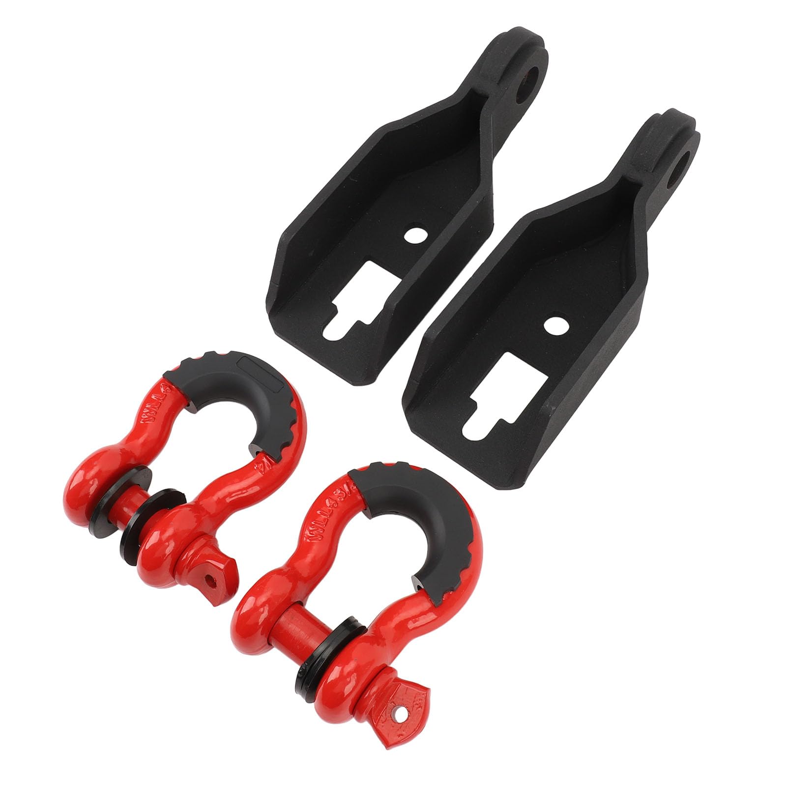 Drfeify Par de Montaje de Grillete de Gancho de Remolque Delantero con Anillos en D de 3 4 Pulgadas Soporte de Montaje de Gancho de Remolque Delantero de Acero Resistente con Recubrimiento en Polvo