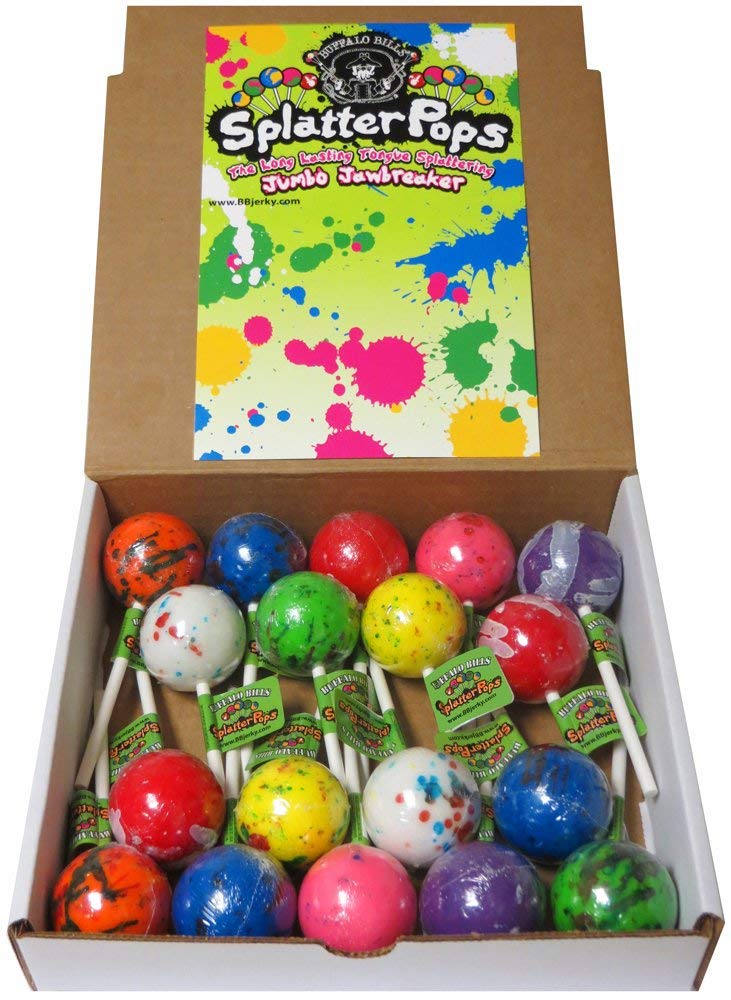 Buffalo Bills SplatterPops (18 assorted jumbo jawbreaker lollipops per 3-lb box)