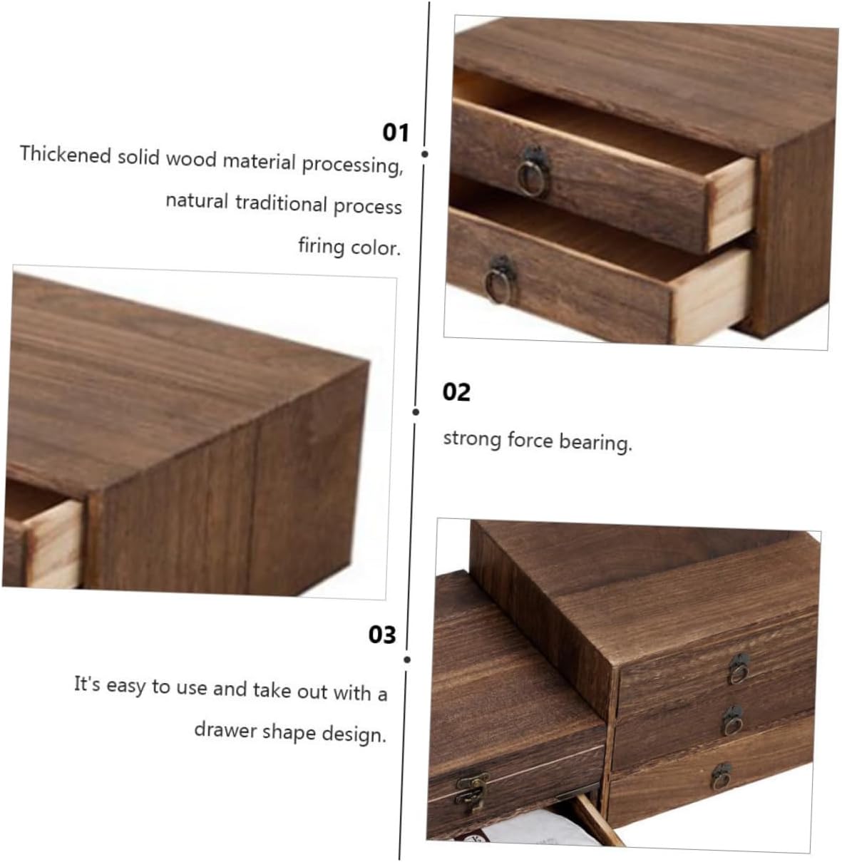 Luxshiny 1Set Multi Wooden Tea Cake Drawer Box Storage for Puer Tea Elegant Design Easy Access for Tea Lovers