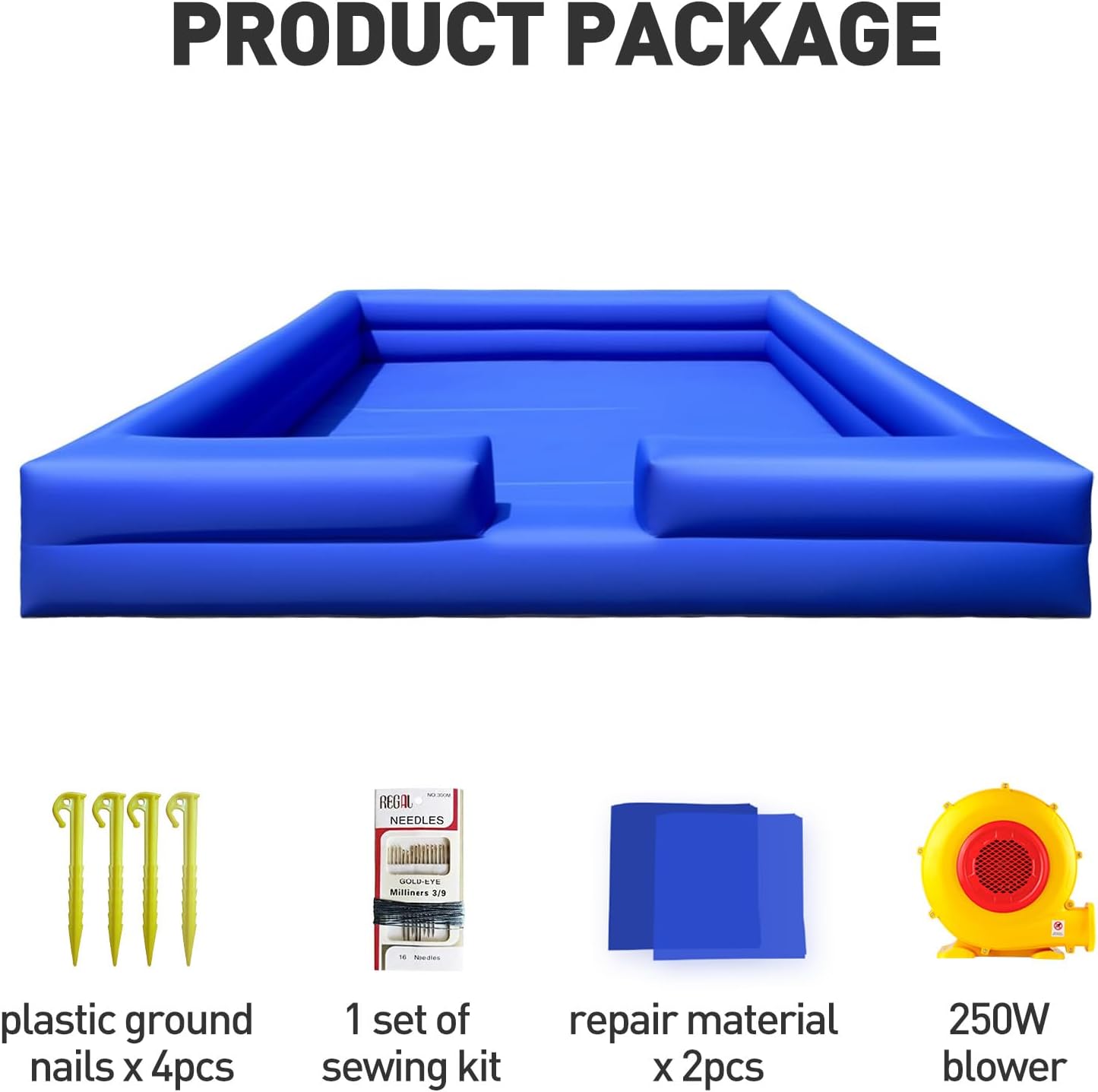 WARSUN Blue Ball Pit 15x15Ft with Built-in Fan Ball Pit Inflatable for for Hours of Fun Activity