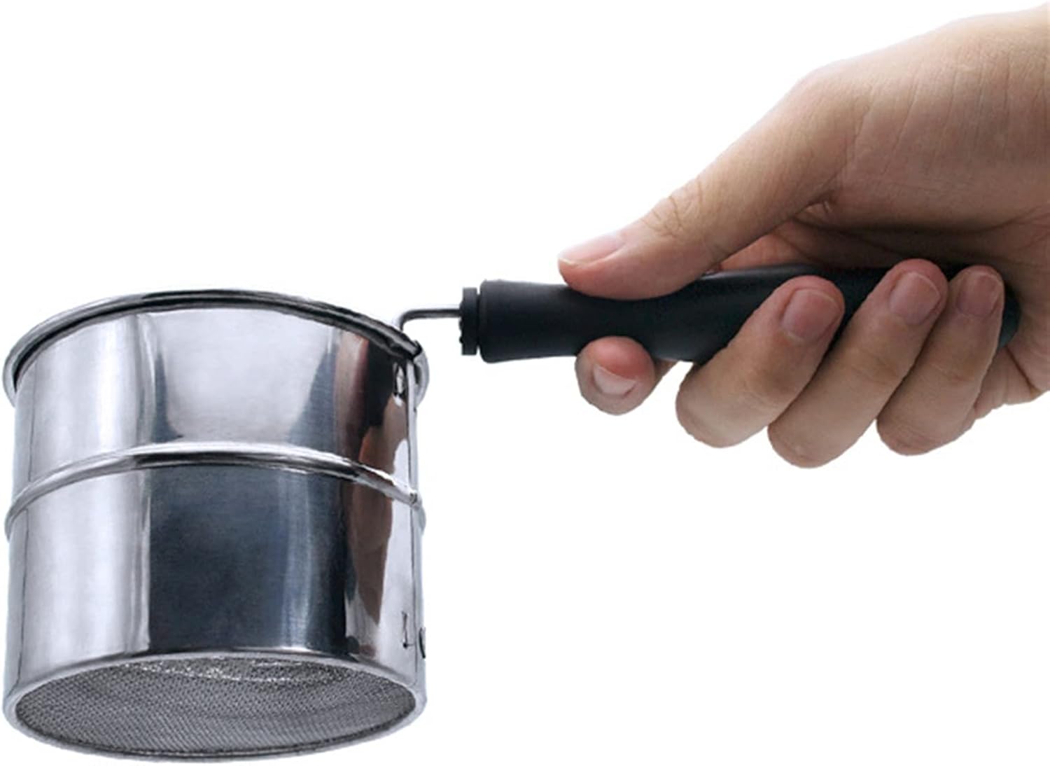 Flour,Sifter Stainless Steel Flour Sieve Cup Powder Sieve Mesh Handheld Cakes Sugar Mesh Sieve Baking Sieve Strainer Home Kitchen Gadgets Sieve Sieve