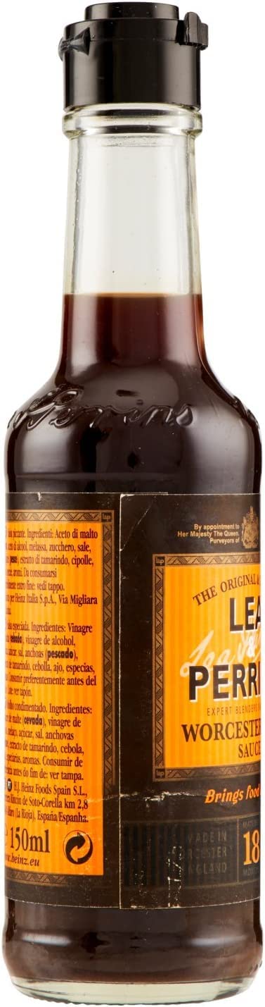 6x Lea & Perrins Original Worcestershire Sauce in 150 ml Glasflasche (Würzsauce) - Traditionell englische Worcester Worcestersauce + Italian Gourmet Polpa 400g