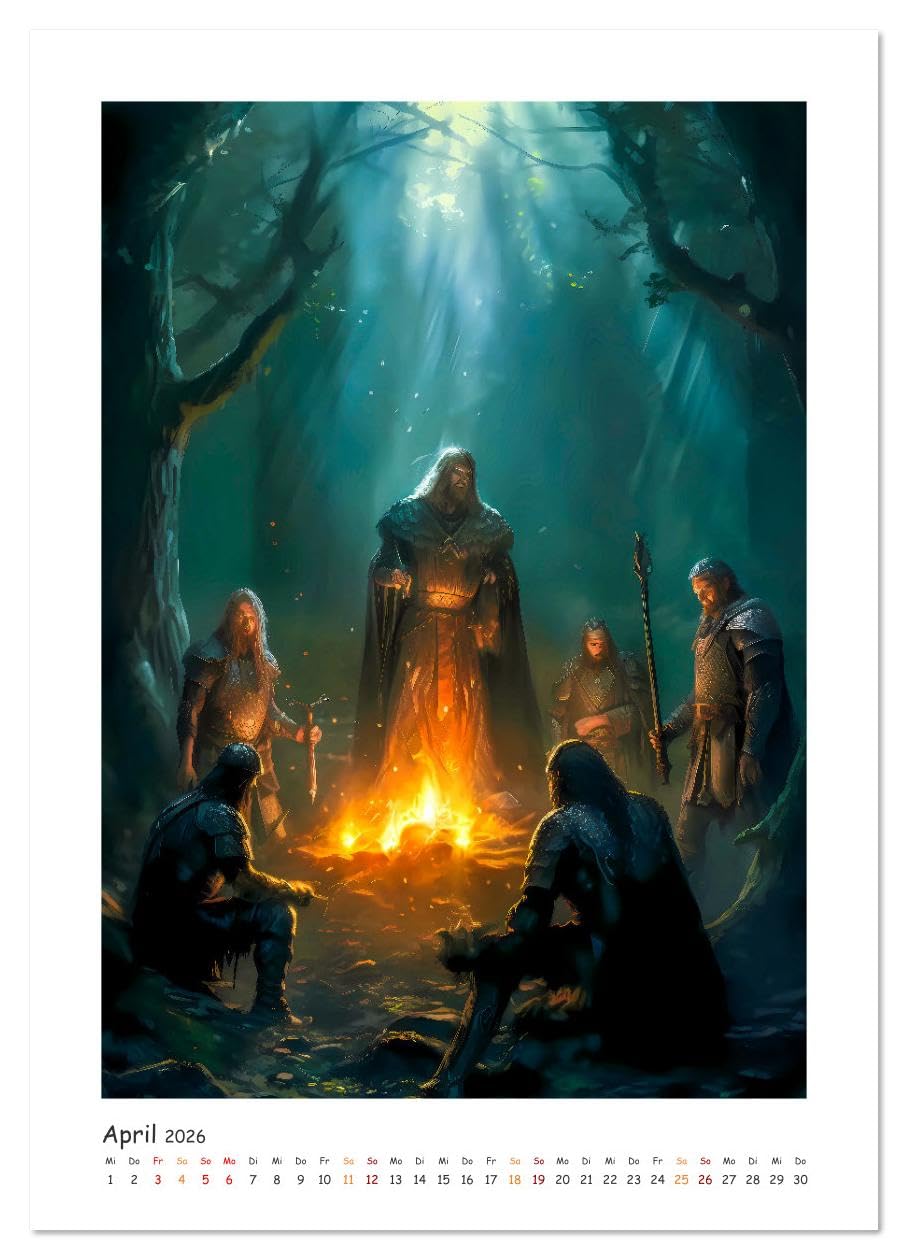 Die Drachenschlacht (hochwertiger Premium Wandkalender 2026 DIN A2 hoch), Kunstdruck in Hochglanz: Eine Bilder Geschichte über Ritter, Drachen und die große Liebe. (CALVENDO Wissenschaft)