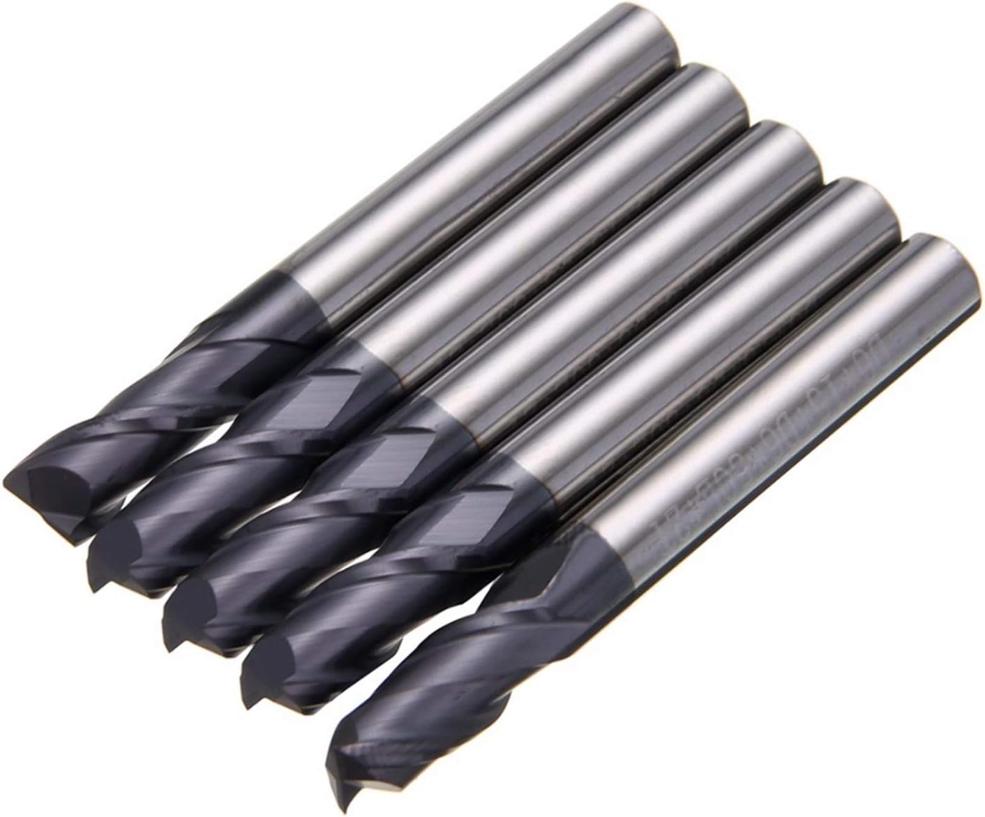 Surface Milling Cutter 5pcs 2 Groove Cemented Carbide End Mill Set, CNC Milling Cutter, Drill Bit Diameter 6mm