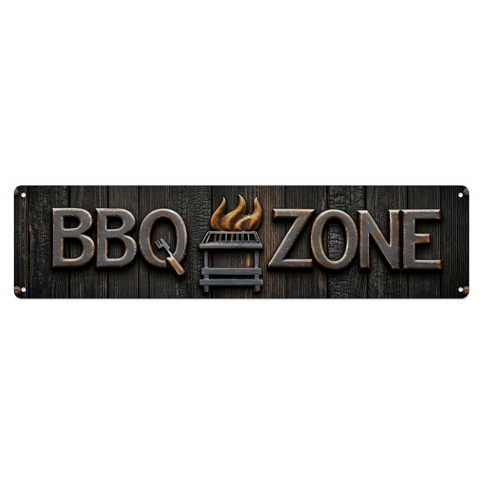 Okahys 4X16inch(10X40cm) Bbq Barbecue Zone Chef Corner Vintage Metal Tin Sign
